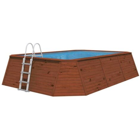 Pool mit Holzverkleidung K2O 345x255x107 cm Sandfilteranlage 3.028 L/S mit Leiter