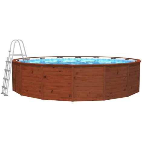 Pool mit Holzverkleidung K2O 475x127 cm Sandfilteranlage 3.028 L/S mit Leiter