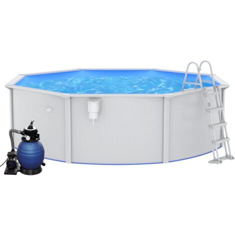 Pool mit Sandfilterpumpe und Leiter 460x120 cm vidaXL