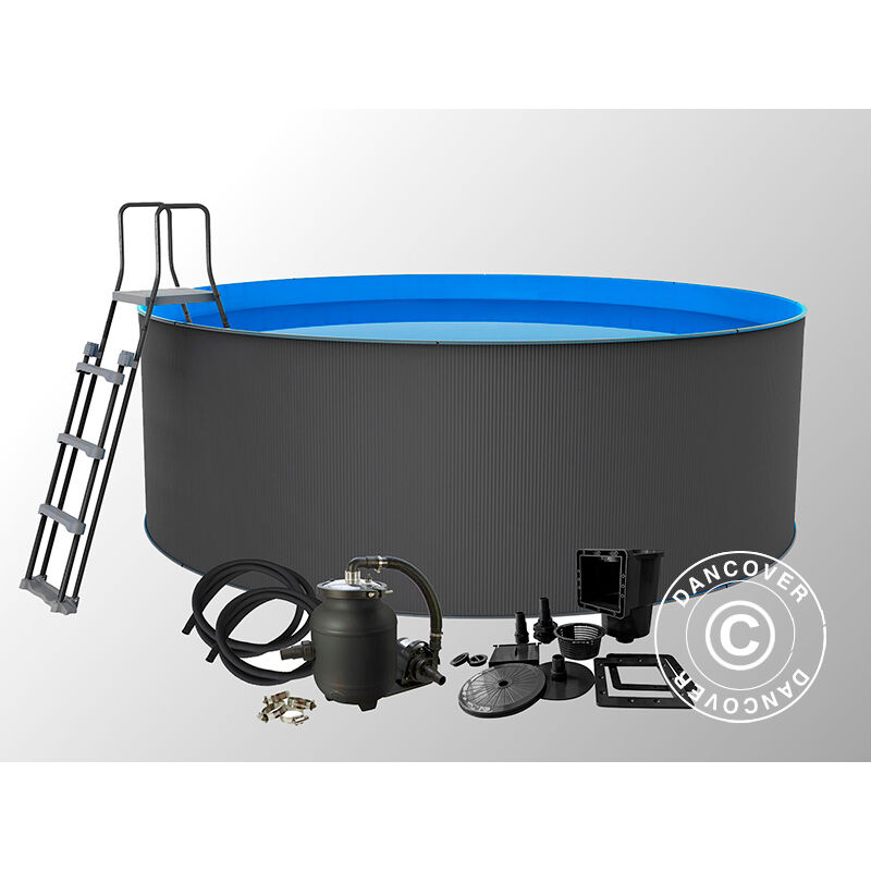 Piscina Santorini 120 Xl Ø460Cm, Antracita - Antracita