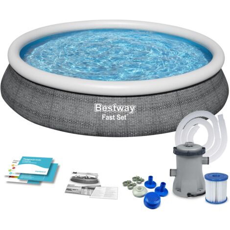 Pool-Set Bestway Fast Set 457x84 cm Rund mit Kartuschenfilter 2006 L/H