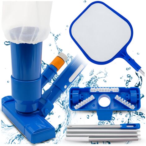 Pool-Staubsauger, Poolboden-Reinigungsset, Kescher, Stab, Handwaschanlage