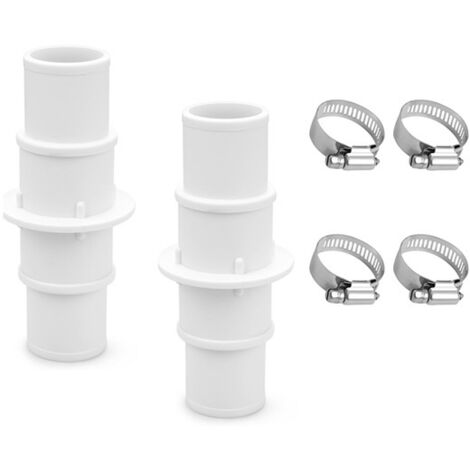 Pool Supply 1-1/4 Zoll oder 1-1/2 Zoll flexible Vakuumschlauchanschlüsse enthalten 2 Schlauchanschlüsse + 4 Metallklemmen (weiß).