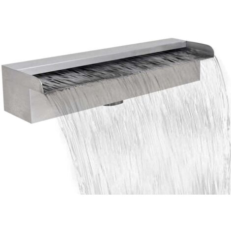 Pool-Wasserfall Fontäne Rechteckig Edelstahl 45 cm vidaXL