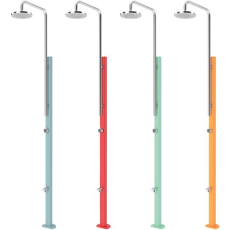 Pooldusche Chrome aus Edelstahl unterschiedliche Farben V2A Chrome Rot
