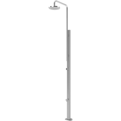 Pooldusche Chrome aus Edelstahl unterschiedliche Oberflächen V2A Chrome Silber