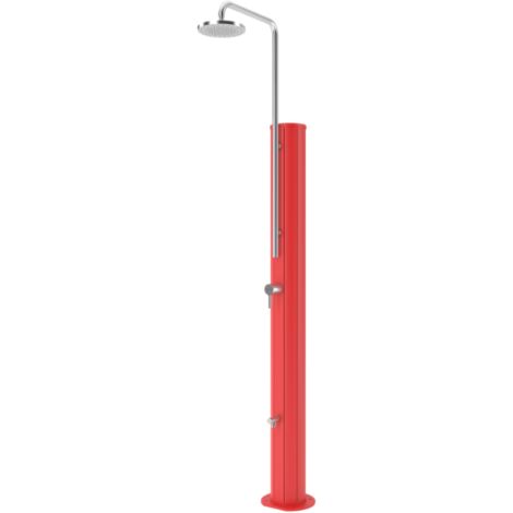 Pooldusche Chrome Solar aus Edelstahl unterschiedliche Farben V2A Chrome Rot
