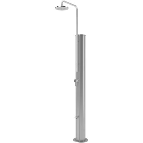 Pooldusche Chrome Solar aus Edelstahl unterschiedliche Oberflächen V2A Chrome Silber