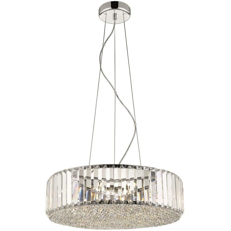 Spring Lighting - 5 Light Small Ceiling Pendant Chrome, Clear with Crystals, G9