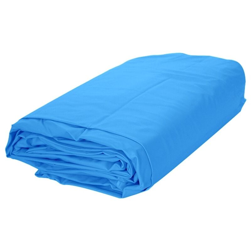 Evolution - Liner piscine ronde bleu 300x90cm 0,4mm chevauchement couverture intérieure