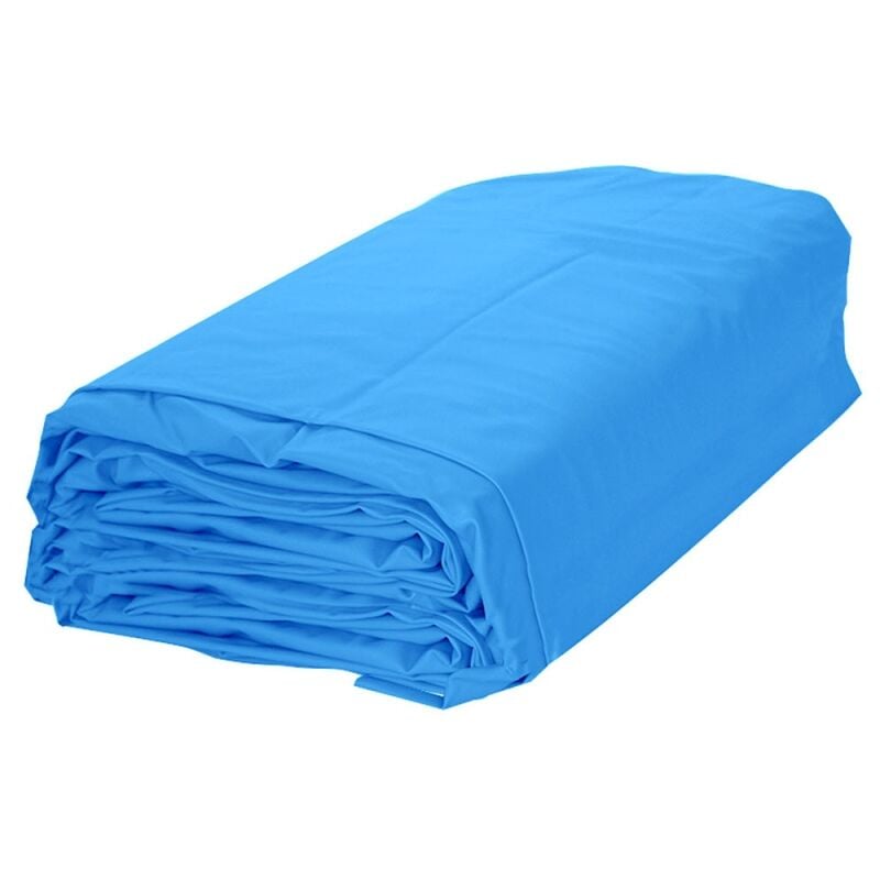 Liner piscine ronde bleu 450x120cm 0,6mm rail d'accroche couverture intérieure