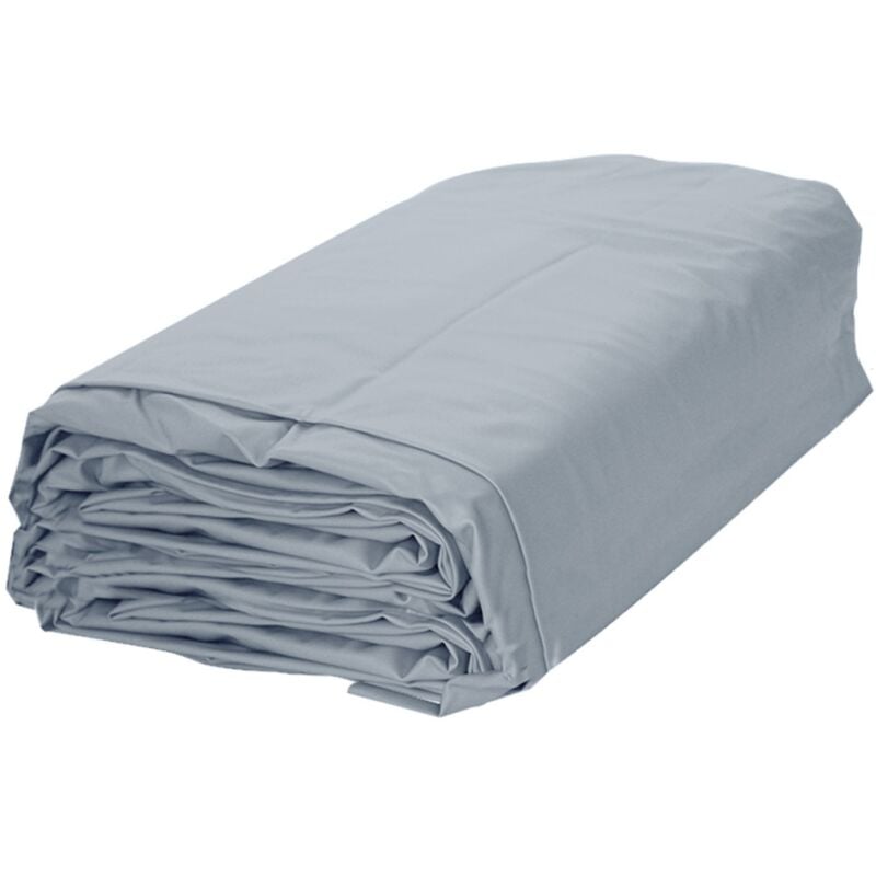 Evolution - Liner piscine ronde gris 400x120cm 0,6mm rail d'accroche couverture intérieure