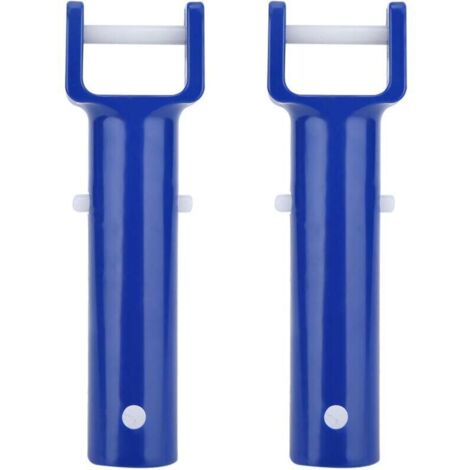 Poolklemme, blaues ABS-Material, V-förmige Poolklemme, Bürstenkopfklemme, Ersatzgriff, Poolzubehör für die meisten Standard-Saugerköpfe, 2 Stück – JUSCH