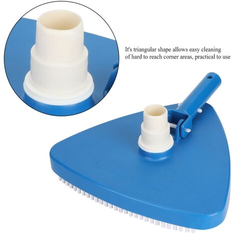[Poolreinigungszubehör] Dreieckbürste mit integriertem Gewicht, diverse kompatible Aufsätze, 26 cm lang, Bürstenkopf 1,5 cm dick