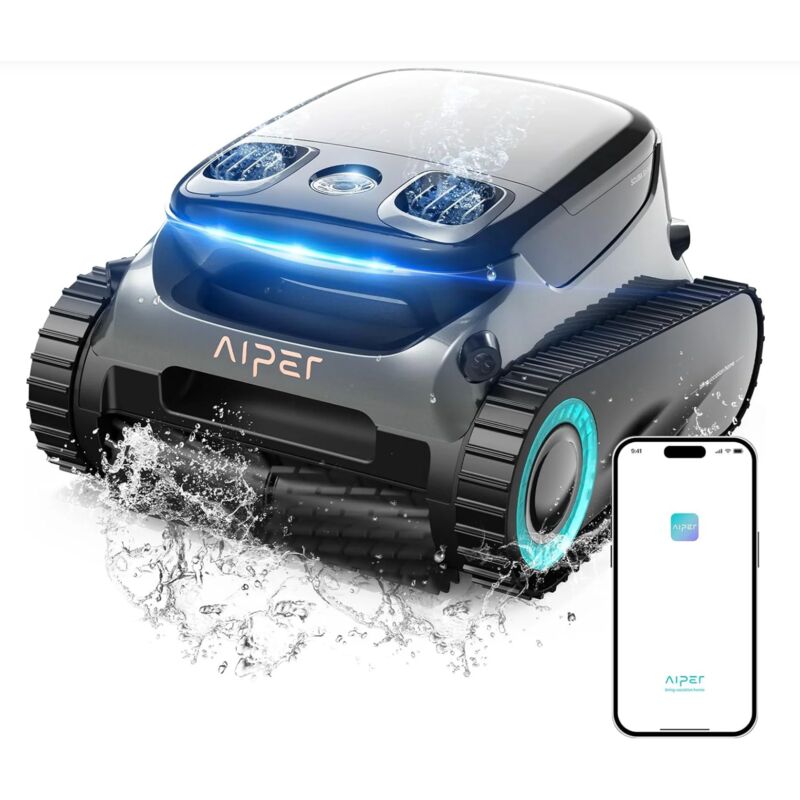 Aiper - Scuba S1 Pro Robot Piscine Puissant sans Fil, 180 Mins Autonomie, Aspirateur Piscine Fond et Parois, Nettoyage Horizontal de la Ligne d'eau,