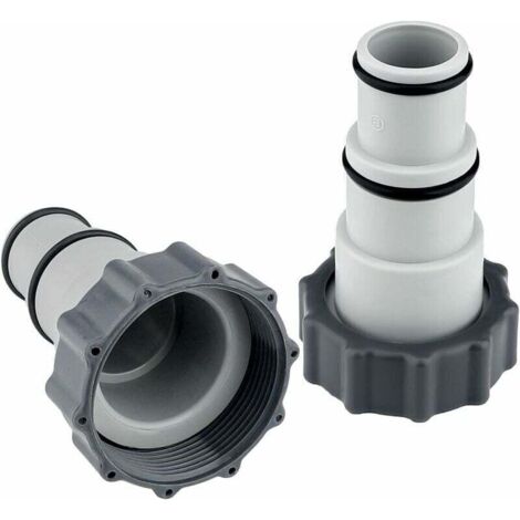 Poolschlauchadapter, 2-teiliger Typ-A-Adapter für Pools mit 32-38 mm Durchmesser, kompatibel mit Poolpumpen und Zubehör, mit Gewinde und Dichtung.