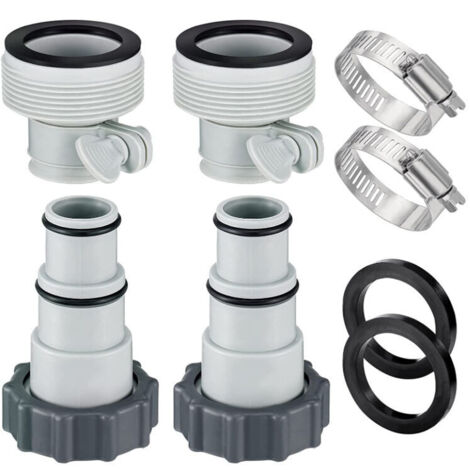 Poolschlauchadapter, 8-Adapter-Set, 32- und 38-mm-Pumpenadapter