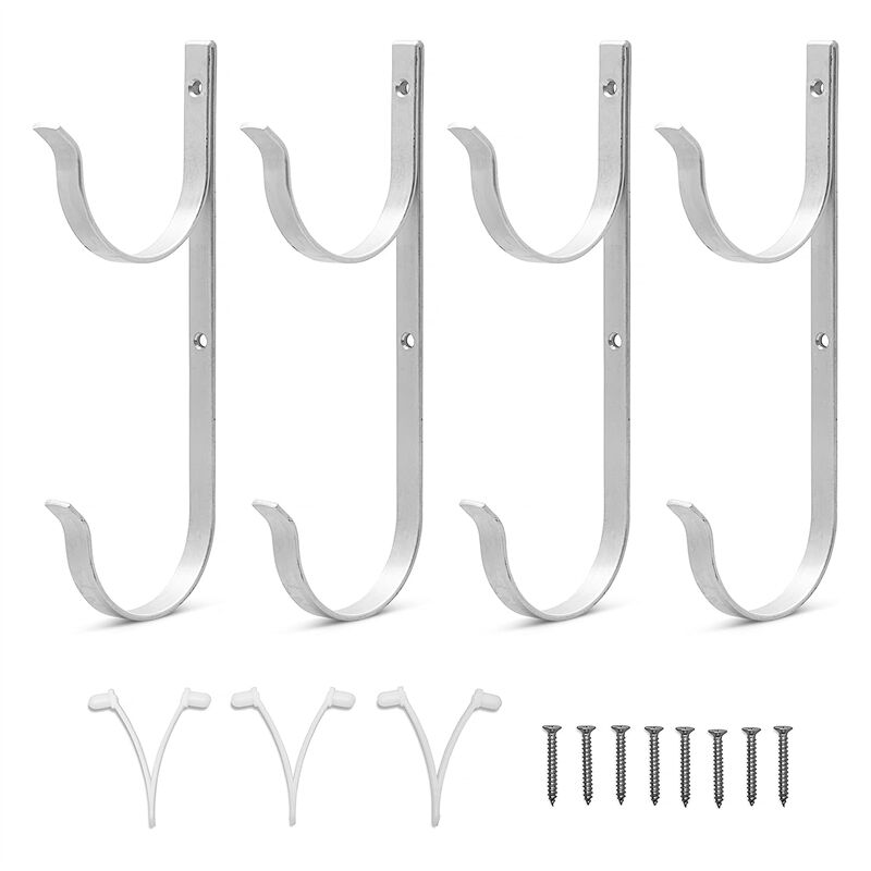 Image of Poolstangenhalter 4-teilig Aluminium Halter Set, Haken für Teleskopstangen