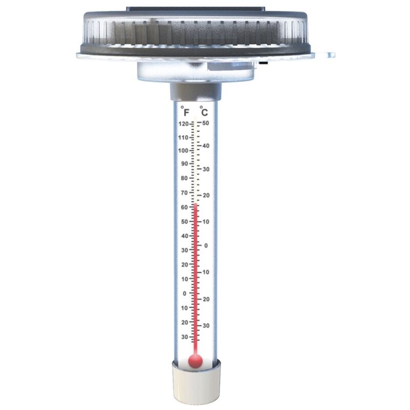 Image of Tlily - Poolthermometer, Solarthermometer schwimmend, LED-Schwimmen bei Nacht, schwimmendes Eisbad