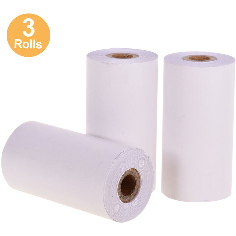 

Poooli Papel termico blanco en blanco de larga duracion 22 anos Rollo de papel sin BPA 57 * 30 mm (2,17 * 1,18 pulgadas) 3 rollos compatibles con la