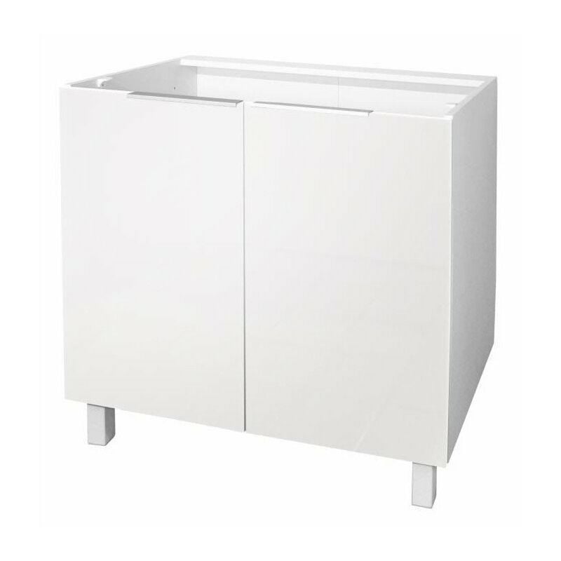 POP Caisson bas de cuisine L 80 cm - Blanc brillant - CP8BB