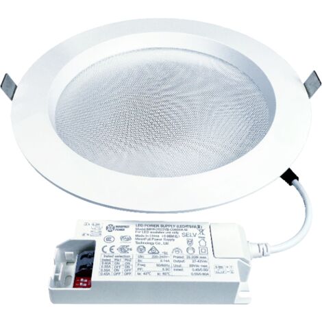POP Downlight 24W 2150 lm blanc tout en aluminium encastrable HV LED 4000K  ASLED POP24BN