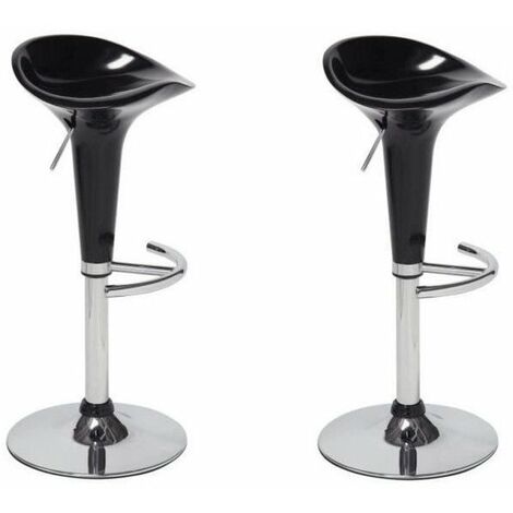 POP Lot de 2 tabourets de bar noir - Contemporain - L 44 x P 47 cm