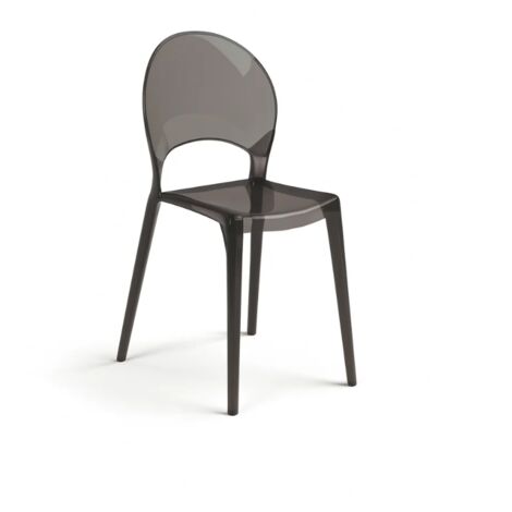 Pop, Set di 4 sedie con gambe e seduta in policarbonato Grigio    (49.5cm X 53cm H. 84cm)  Duzzle