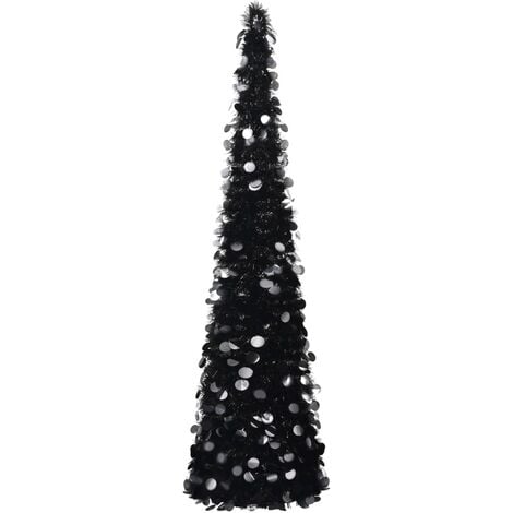 Pop-up Artificial Christmas Tree Black 150 cm PET - Black