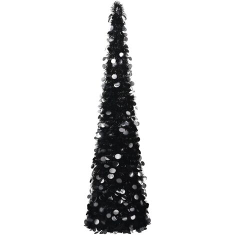 Pop-up Artificial Christmas Tree Black 180 cm PET