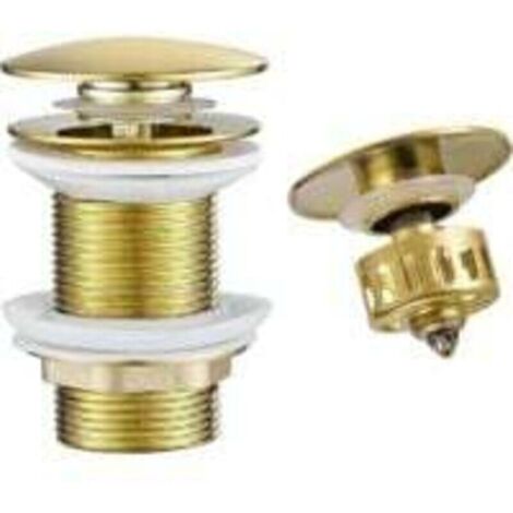 Pop-up Basin Drain Plug Without Overflow, Drain Plug with Strainer Basket, Brass Bathroom Sink Drain Plug