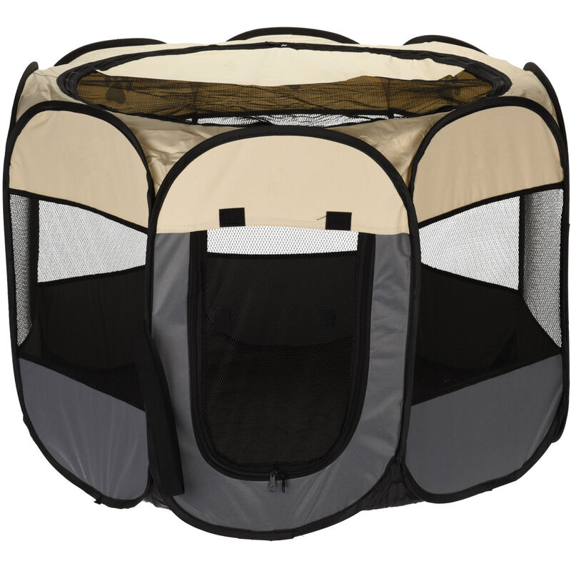 Spetebo - Pop-Up Cage pour chiens octogonale pliable - 83 cm - Tissu parc pour chiens doux - Cage pour chiens chiots exercice chats box parc pour
