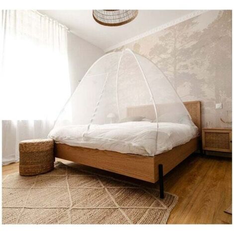 Pop-up dome mosquito net for bed & garden with zip closure, 180 x 200 cm