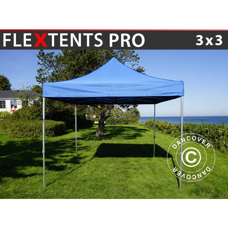 Pop up gazebo FleXtents Pop up canopy Folding tent PRO 3x3 m Blue