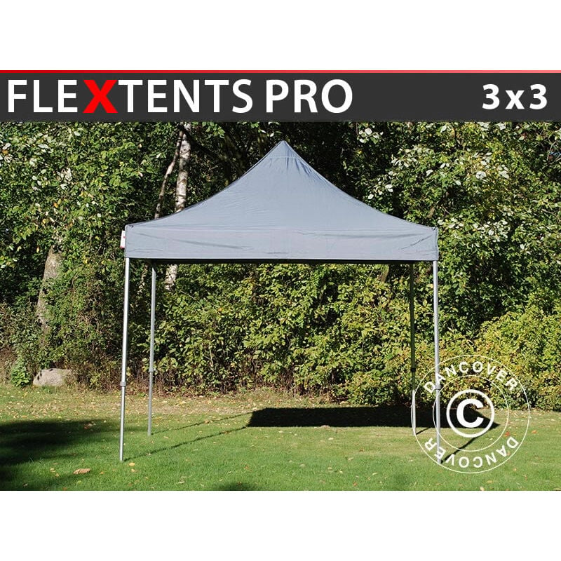 Dancover - Pop up gazebo FleXtents Pop up canopy Folding tent pro 3x3 m Grey