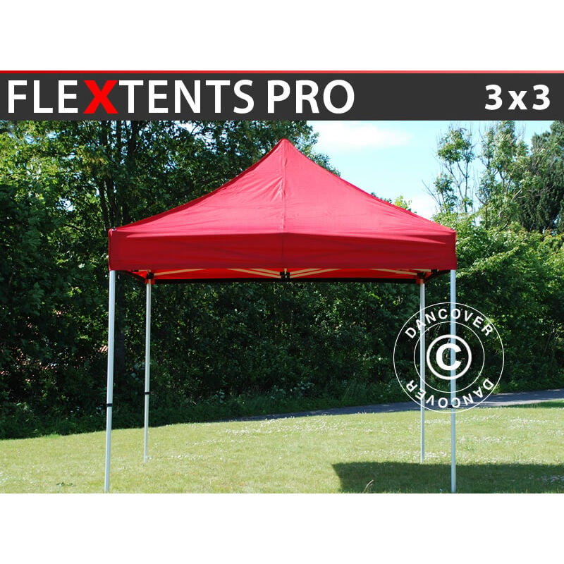 Dancover - Pop up gazebo FleXtents Pop up canopy Folding tent pro 3x3 m Red