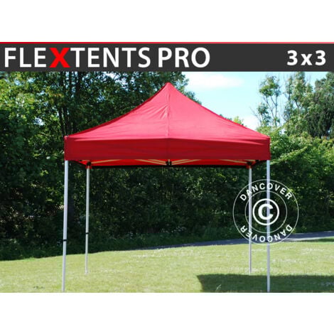 Pop up gazebo FleXtents Pop up canopy Folding tent PRO 3x3 m Red