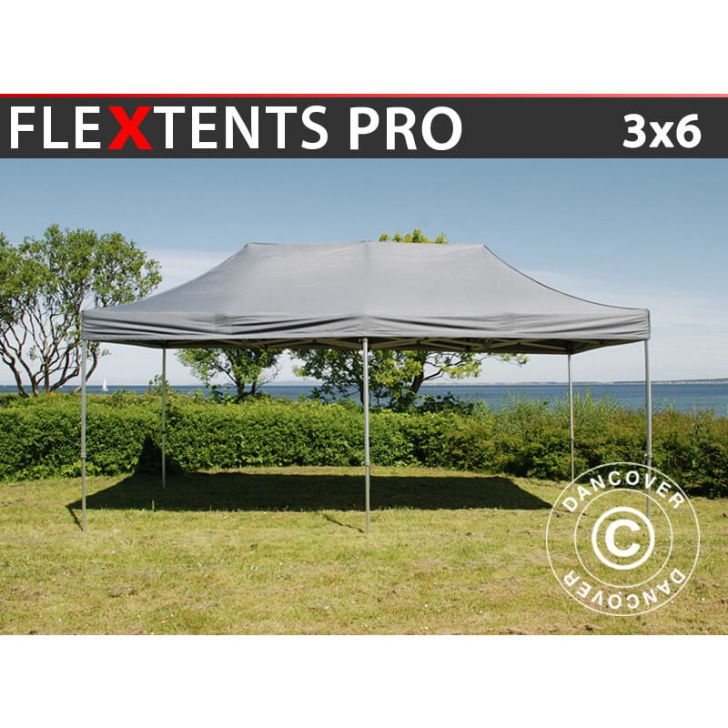 Dancover - Pop up gazebo FleXtents Pop up canopy Folding tent pro 3x6 m Grey