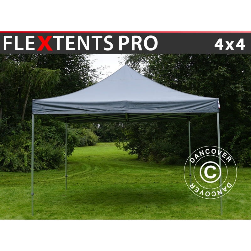 Dancover - Pop up gazebo FleXtents Pop up canopy Folding tent pro 4x4 m Grey