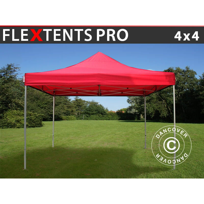 Dancover - Pop up gazebo FleXtents Pop up canopy Folding tent pro 4x4 m Red