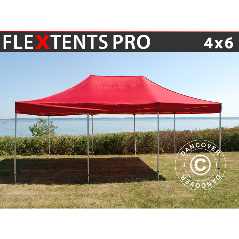 Dancover - Pop up gazebo FleXtents Pop up canopy Folding tent pro 4x6 m Red