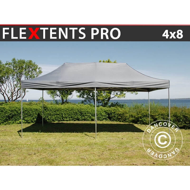 Dancover - Pop up gazebo FleXtents Pop up canopy Folding tent pro 4x8 m Grey