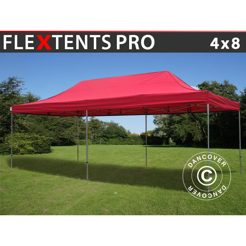 Pop up gazebo FleXtents Pop up canopy Folding tent PRO 4x8 m Red