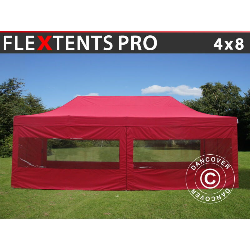 Dancover - Pop up gazebo FleXtents Pop up canopy Folding tent pro 4x8 m Red,