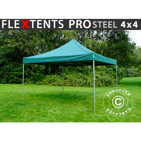 Pop up gazebo FleXtents Pop up canopy Folding tent Xtreme 50 4x4 m Neon  yellow/green