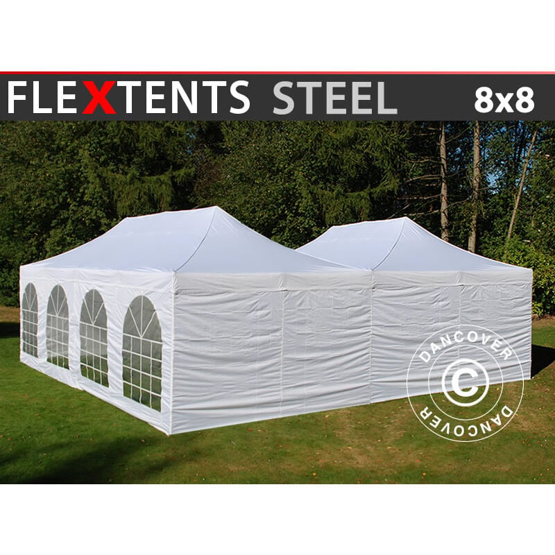 Dancover - Pop up gazebo FleXtents Pop up canopy Folding tent Steel 8x8 m