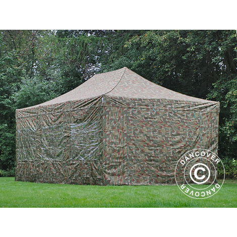 main image of "Pop up gazebo FleXtents Pop up canopy Folding tent Xtreme 50 4x6 m Camouflage/Military, incl. 8 sidewalls"