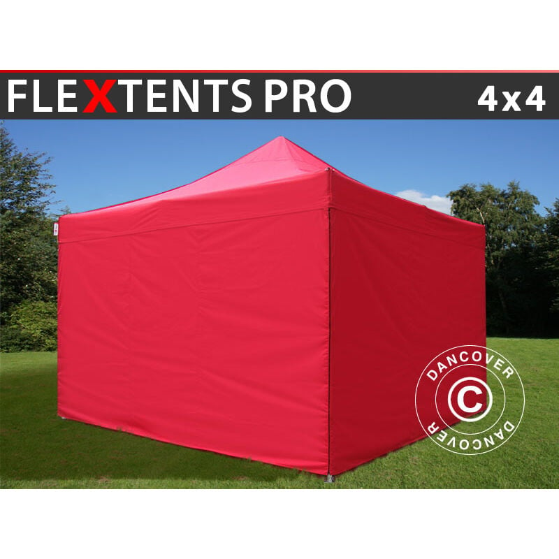 Dancover - Pop up gazebo FleXtents Pop up canopy Folding tent pro 4x4 m Red,