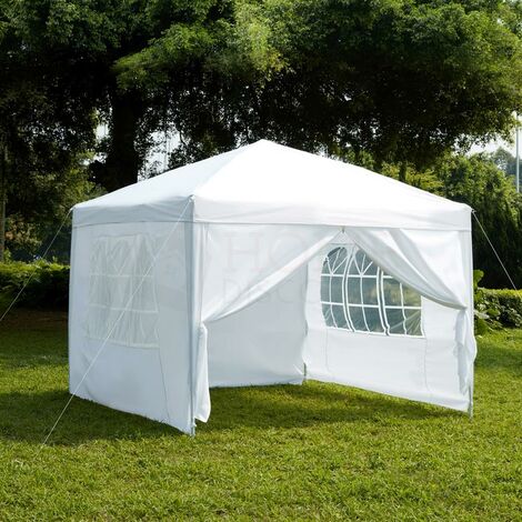 Pop Up Gazebo With Sides 3x3m, White