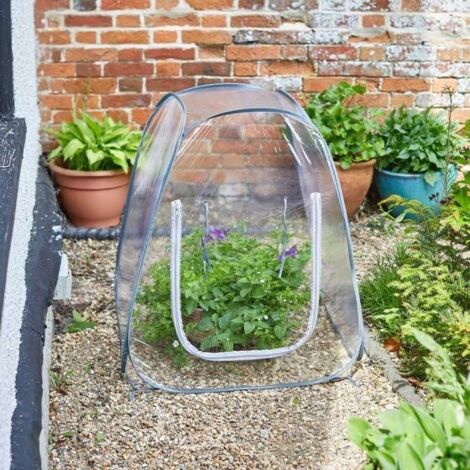 Pop-Up Gro-Zone Garden Greenhouse for Seedlings, Plants, Hanging Baskets Protection Grow House Convenient Easy Access Cover Outdoor Indoor Portable Gardening Allotment (60 x 50cm x 50cm)